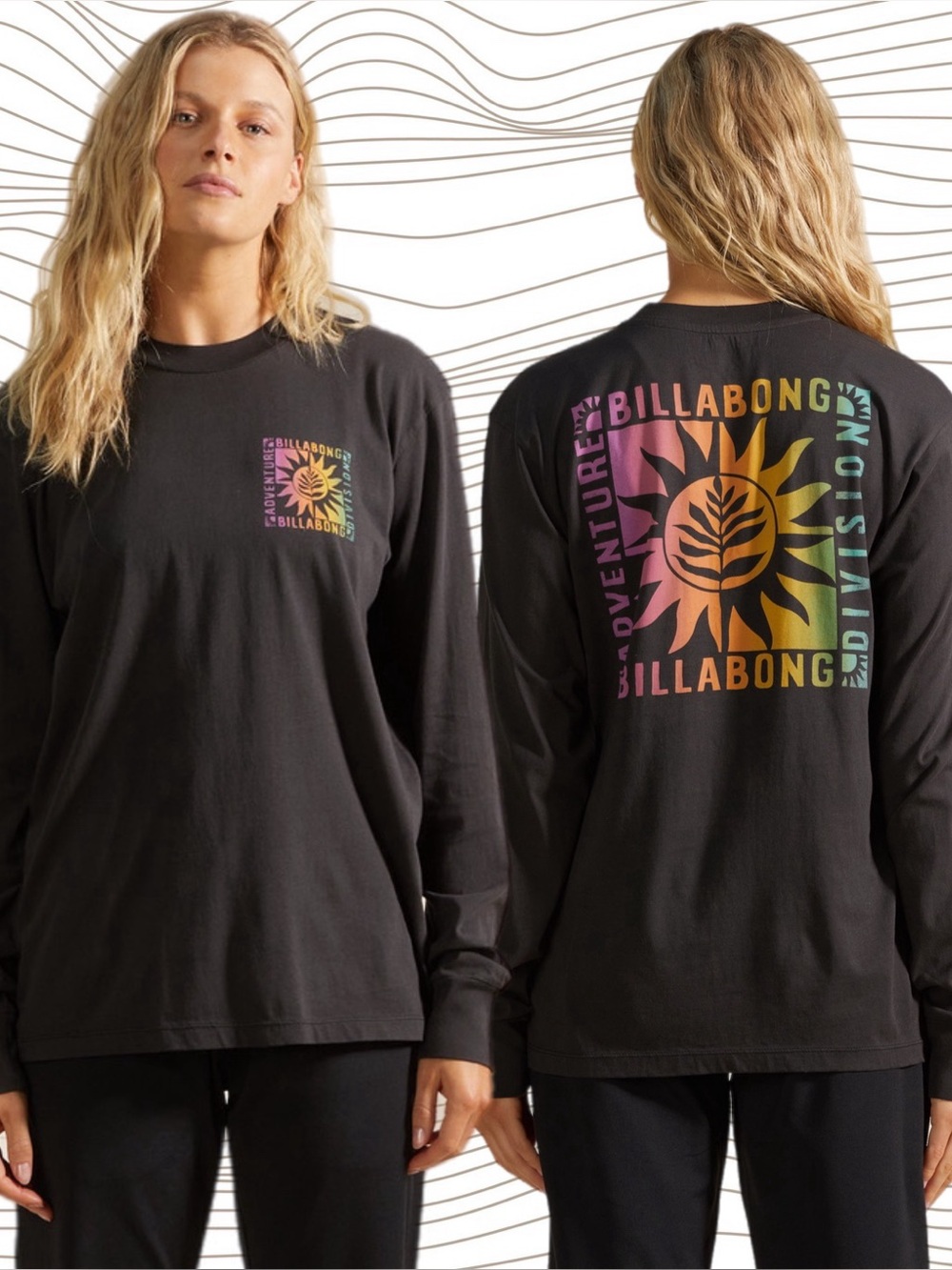 Billabong | A/Div Adventure Division Long Sleeve Cotton Graphic Tee Off Black
